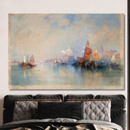 La Laguna Guardando Verso Santa Maria Della Salute Thomas Moran tmr68 quadro stampato su tela