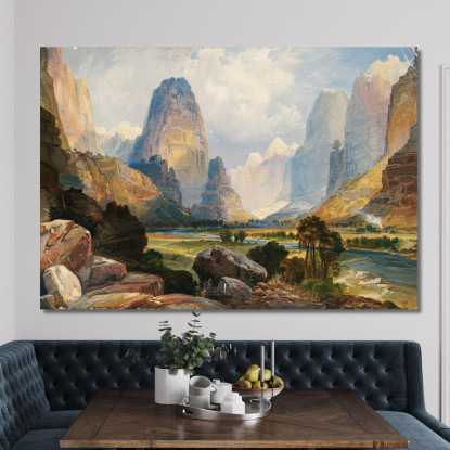 Valle Delle Acque Balbettanti Utah Meridionale Thomas Moran tmr81 quadro stampato su tela