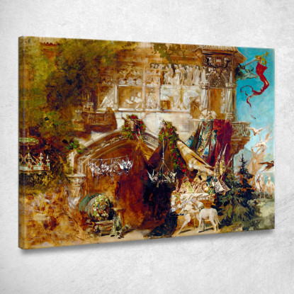 Il Castello Di Caccia Hans Makart hmk62 quadro stampato su tela