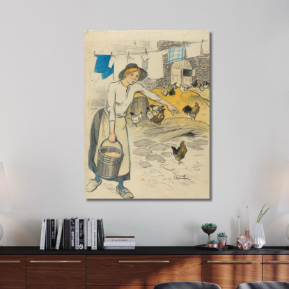 Ragazza Della Fattoria Théophile Alexandre Steinlen tas20 quadro stampato su tela