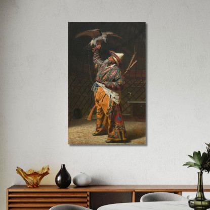 Un Ricco Cacciatore Kirghiso Con Un Falco Vasily Vereshchagin vvr3 quadro stampato su tela