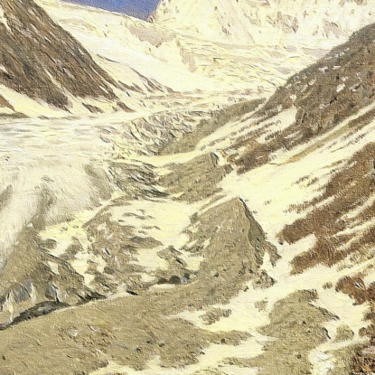 Il Ghiacciaio Sulla Strada Dal Kashmir Al Ladakh Studio Vasily Vereshchagin vvr61 quadro stampato su tela