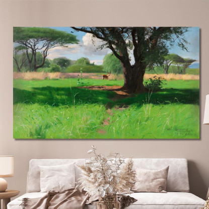 Nella Savana Dell'Africa Orientale Wilhelm Kuhnert wkh20 quadro stampato su tela