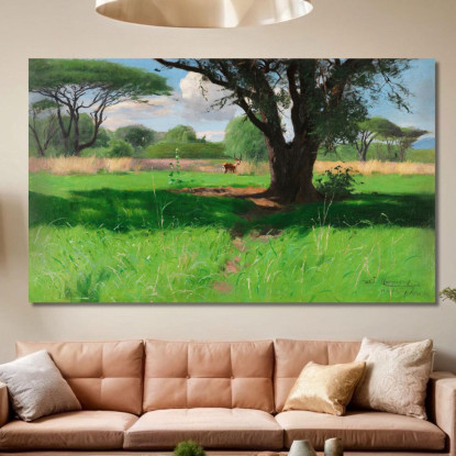 Nella Savana Dell'Africa Orientale Wilhelm Kuhnert wkh20 quadro stampato su tela