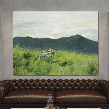 Zebra Nella Steppa Wilhelm Kuhnert wkh49 quadro stampato su tela