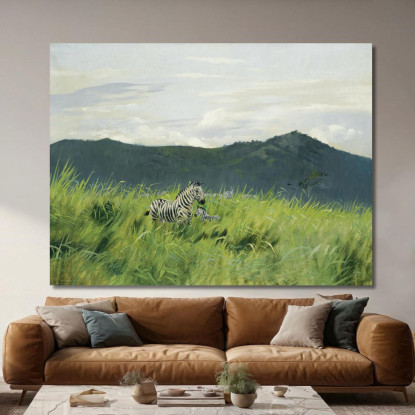 Zebra Nella Steppa Wilhelm Kuhnert wkh49 quadro stampato su tela