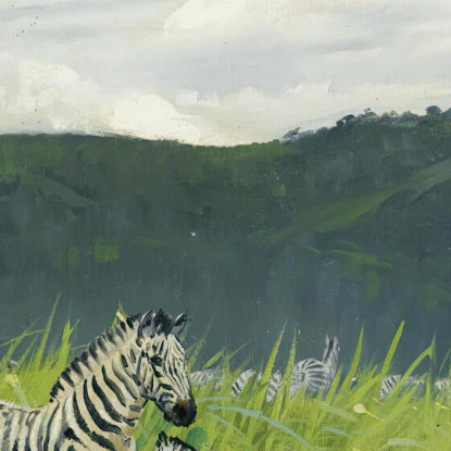 Zebra Nella Steppa Wilhelm Kuhnert wkh49 quadro stampato su tela