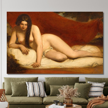 Nudo Sdraiato William Etty wet23 quadro stampato su tela