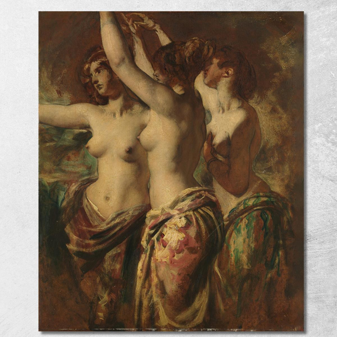 Le Tre Grazie William Etty wet43 quadro stampato su tela
