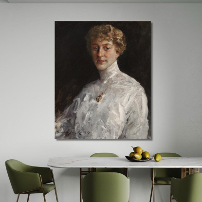 Signora In Camicetta Bianca William Merritt Chase wmc33 quadro stampato su tela