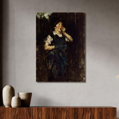 Il Ragazzo Apprendista Con La Mela William Merritt Chase wmc92 quadro stampato su tela