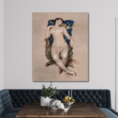 Senza Titolo Nudo Che Riposa Su Una Sedia William Merritt Chase wmc106 quadro stampato su tela