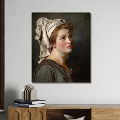 Giovane Donna Con Turbante Jacques Louis David jld47 quadro stampato su tela