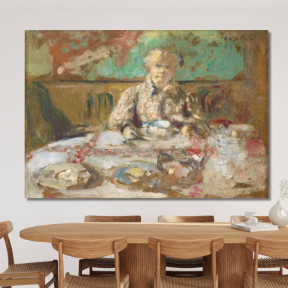 Madame Vuillard A Tavola Édouard Vuillard evu107 quadro stampato su tela