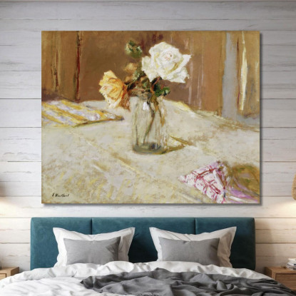 Rose In Un Vaso Di Vetro Édouard Vuillard evu146 quadro stampato su tela