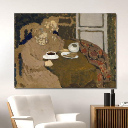 Due Donne Che Bevono Caffè Édouard Vuillard evu171 quadro stampato su tela