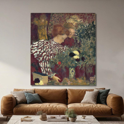 Donna In Abito A Righe Édouard Vuillard evu175 quadro stampato su tela