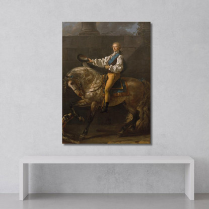 Ritratto Equestre Di Stanislaw Kostka Potocki Jacques Louis David jld57 quadro stampato su tela