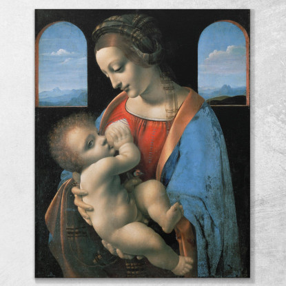 Madonna Litta Leonardo Da Vinci ldv19 quadro stampato su tela