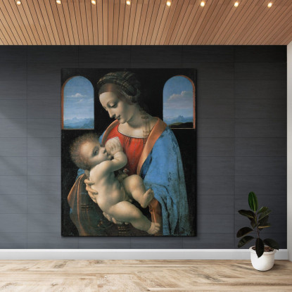 Madonna Litta Leonardo Da Vinci ldv19 quadro stampato su tela