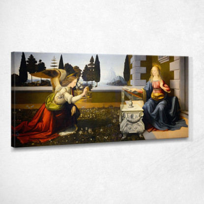 Annunciazione Leonardo Da Vinci ldv24 quadro stampato su tela