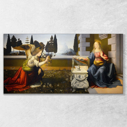 Annunciazione Leonardo Da Vinci ldv24 quadro stampato su tela