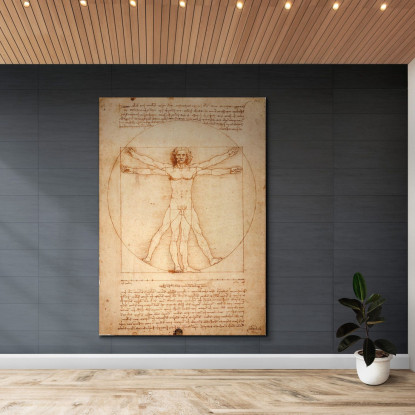 Uomo Vitruviano Leonardo Da Vinci ldv25 quadro stampato su tela
