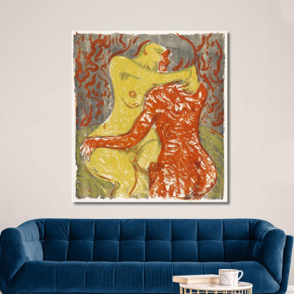 Scena D'Amore Scena D'Amore 1908 Ernst Ludwig Kirchner elk74 quadro stampato su tela