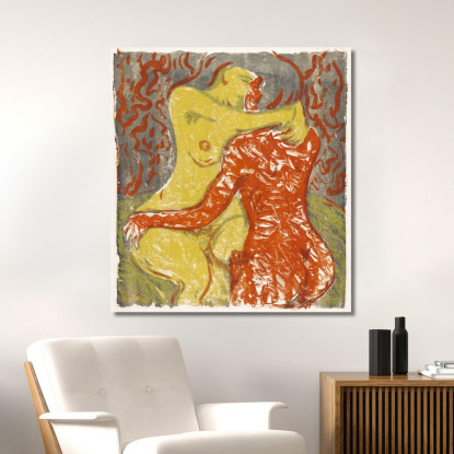 Scena D'Amore Scena D'Amore 1908 Ernst Ludwig Kirchner elk74 quadro stampato su tela