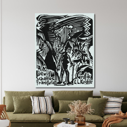 Ludwig Schames Francoforte Nel 1920 Ernst Ludwig Kirchner elk75 quadro stampato su tela