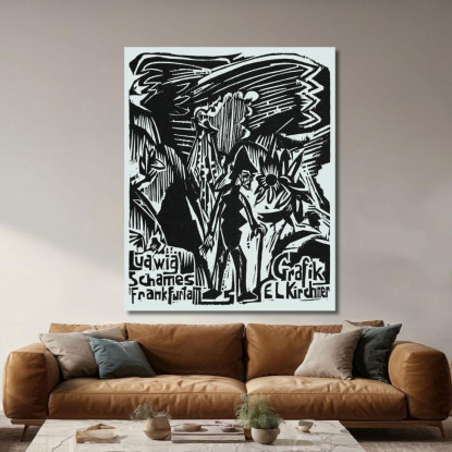 Ludwig Schames Francoforte Nel 1920 Ernst Ludwig Kirchner elk75 quadro stampato su tela