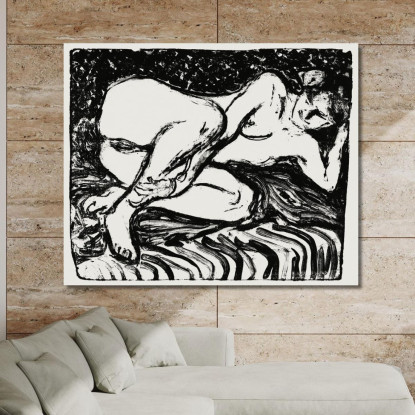 Nudo Sdraiato 1907 Ernst Ludwig Kirchner elk109 quadro stampato su tela