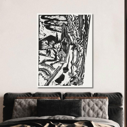 Strada Sui Monti Taunus 1916 Ernst Ludwig Kirchner elk113 quadro stampato su tela