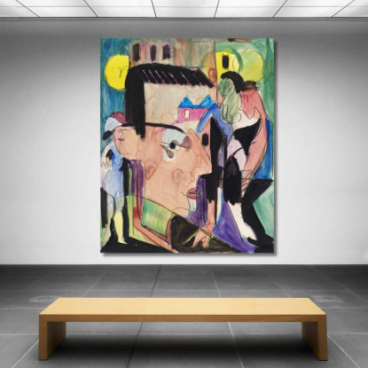 Autoritratto 1928 Ernst Ludwig Kirchner elk118 quadro stampato su tela