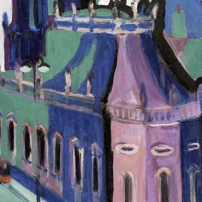 Veduta Della Schlossplatz Di Dresda 1926 Ernst Ludwig Kirchner elk156 quadro stampato su tela