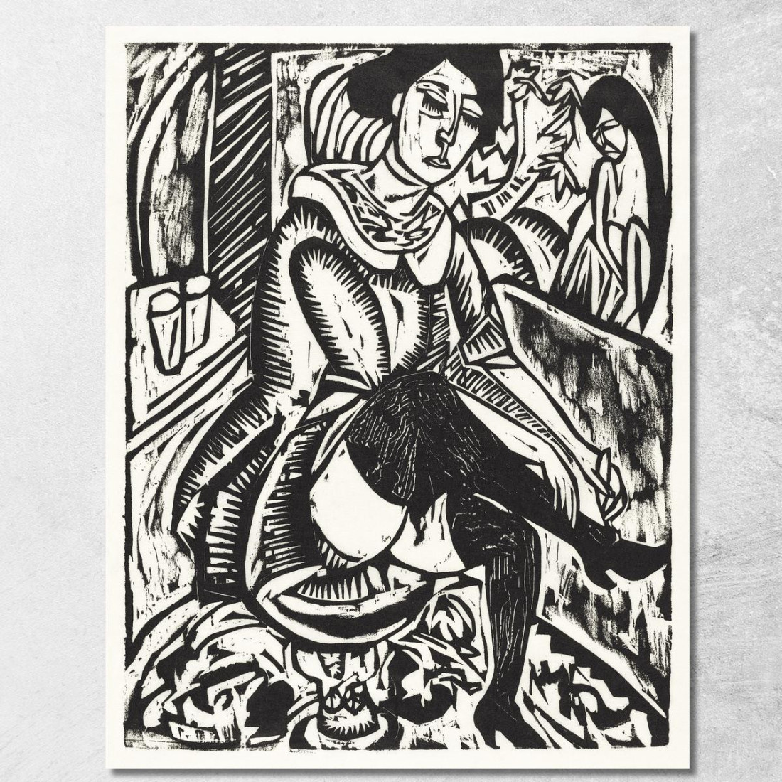 Donna Che Si Allaccia Le Scarpe 1912 Ernst Ludwig Kirchner elk161 quadro stampato su tela