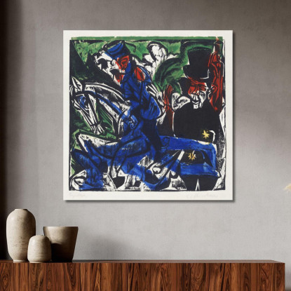 Peter Schlemihl S Wondrous Story Schlemihl Encounters The Little Gray Man On The Road 191 Ernst Ludwig Kirchner canvas print