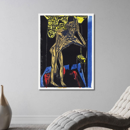 Peter Schlemihl S Wondrous Story Schlemihl In The Solitude Of His Room 1915 Ernst Ludwig Kirchner canvas print
