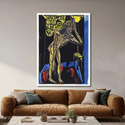 Peter Schlemihl S Wondrous Story Schlemihl In The Solitude Of His Room 1915 Ernst Ludwig Kirchner canvas print