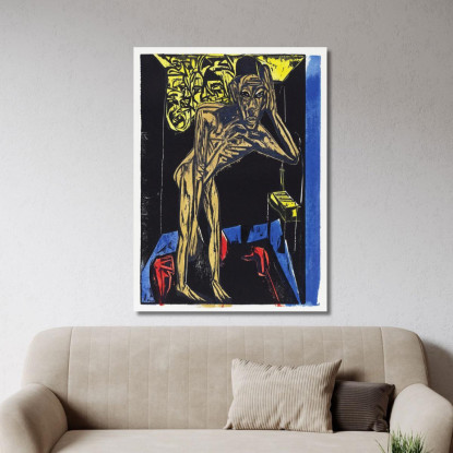 Peter Schlemihl S Wondrous Story Schlemihl In The Solitude Of His Room 1915 Ernst Ludwig Kirchner canvas print