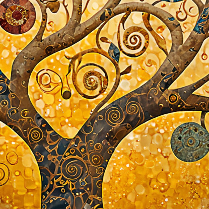 Quadro Albero Della Vita Spirali Oro E Blu avt17 quadro stampato su tela