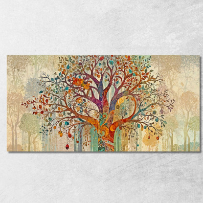 Quadro Albero Della Vita Intreccio Di Rami Autunnali avt22 quadro stampato su tela