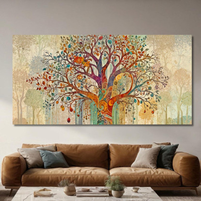 Quadro Albero Della Vita Intreccio Di Rami Autunnali avt22 quadro stampato su tela