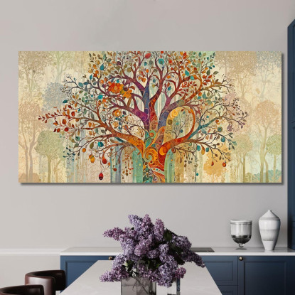 Quadro Albero Della Vita Intreccio Di Rami Autunnali avt22 quadro stampato su tela
