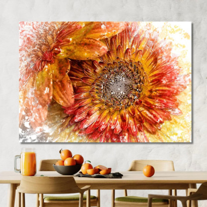 Quadro Astratto Giallo Arancio E Rosso abs41 quadro stampato su tela