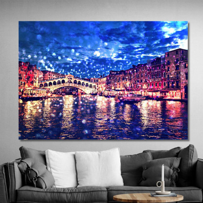 Quadro Astratto Ponte Di Rialto Venezia abs66 quadro stampato su tela