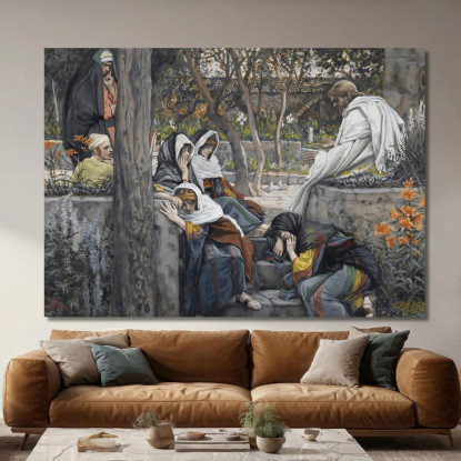 Gesù Maria Maddalena E Marta A Betania James Tissot jts43 quadro stampato su tela