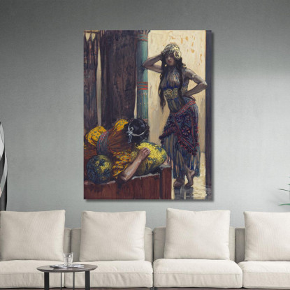 Jezebel Consiglia Achab James Tissot jts44 quadro stampato su tela