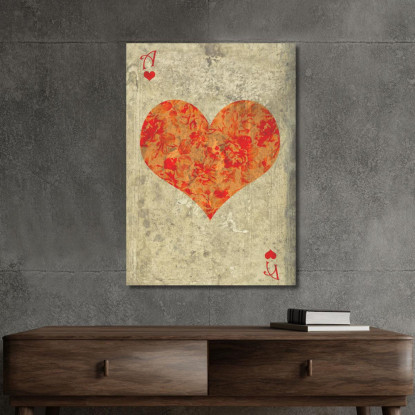 Quadro Carte Da Gioco Asso Di Cuori Floreale plc1 quadro stampato su tela