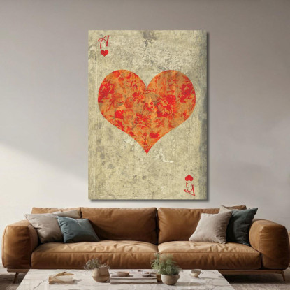Quadro Carte Da Gioco Asso Di Cuori Floreale plc1 quadro stampato su tela